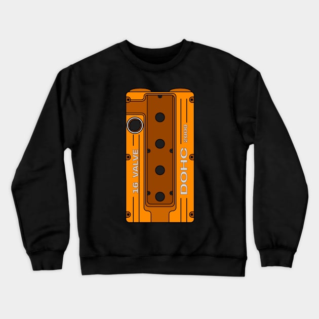 Orange 4G63 Crewneck Sweatshirt by turboosted